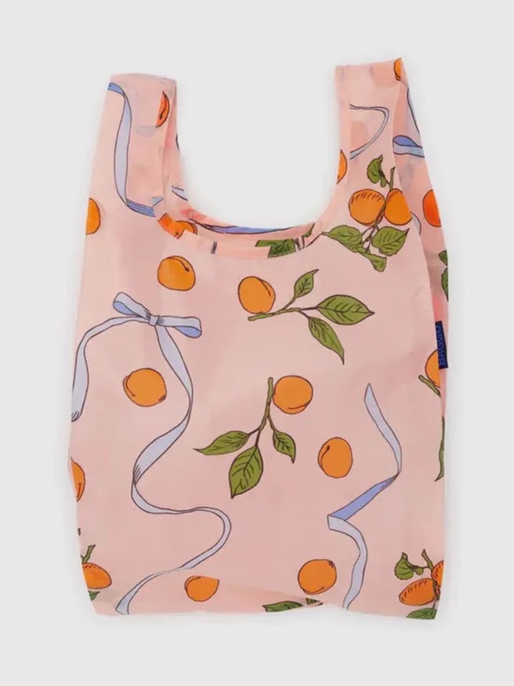 Baby Baggu Apricots & Ribbons Mini Tote Bag Purse Peach Pattern Print NEW NWT